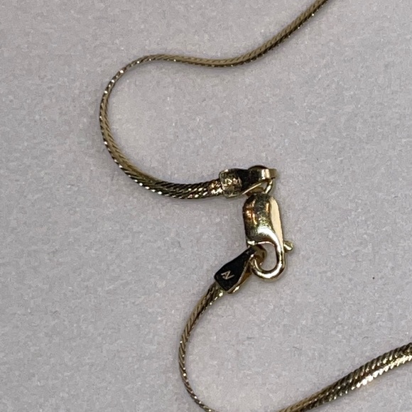 14k solid gold with diamonds and sapphire necklace - Picture 4 of 8